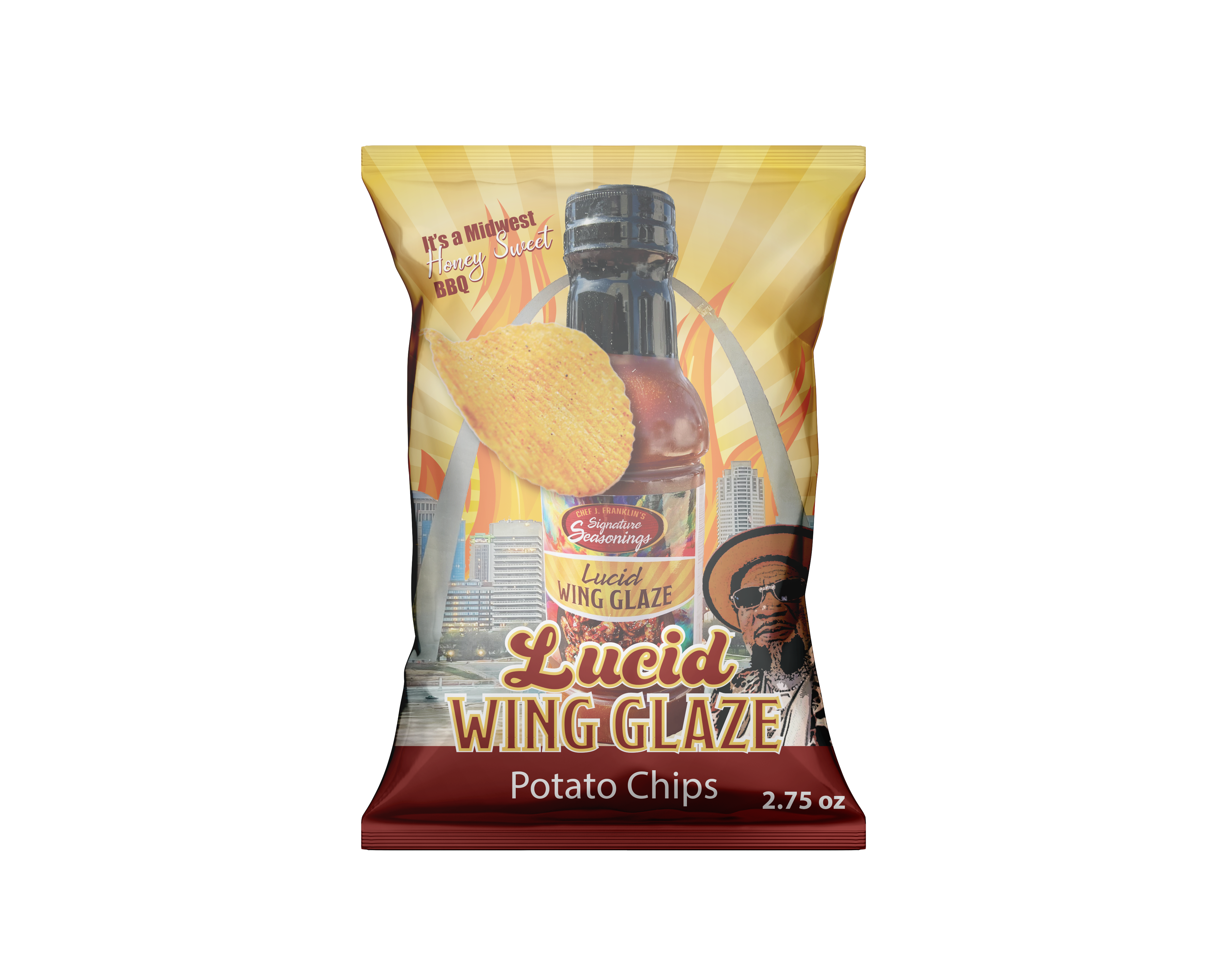 Chef J. Franklin's Lucid Wing Glaze Potato Chips | Ballreich Snack 